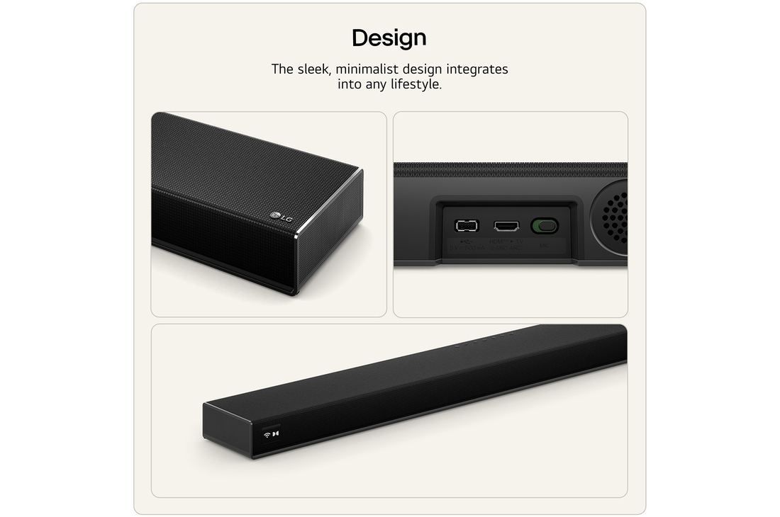 3 angle shots showing the sound suite H7 sleek minimalist design harmoniously integrates into any lifestyle
