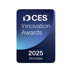 CES Innovation Awards badge with a 2025 Honoree citation.	