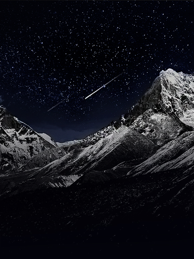 LG OLED monitor showing a dark mountain landscape illustrates Perfect Black.