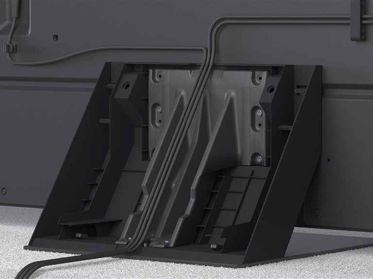 Video guide showing how to securely set up the LG MiniLED AI QNED99 8K Smart TV with the supplied stand.	