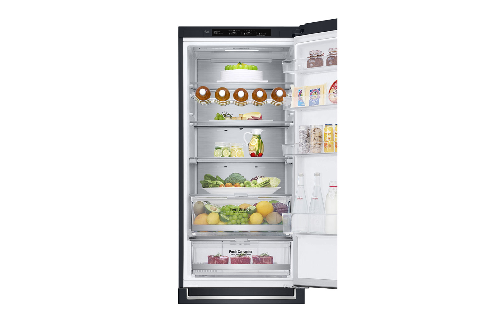 LG 384L Tall Fridge Freezer Total No Frost, Matte Black, GBB92MCBAP