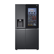 Front view of 635L InstaView™ American Style Fridge Freezer Matte Black Total No Frost GSXV91MCAE