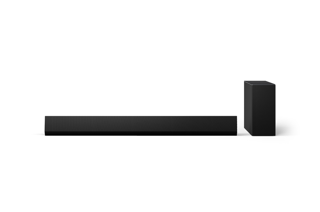 Front view of LG Soundbar SG10TY and Subwoofer
