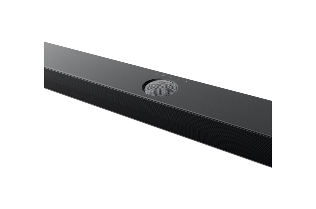 Top angled view of LG Soundbar US70TR's Center Up-Firing Channel