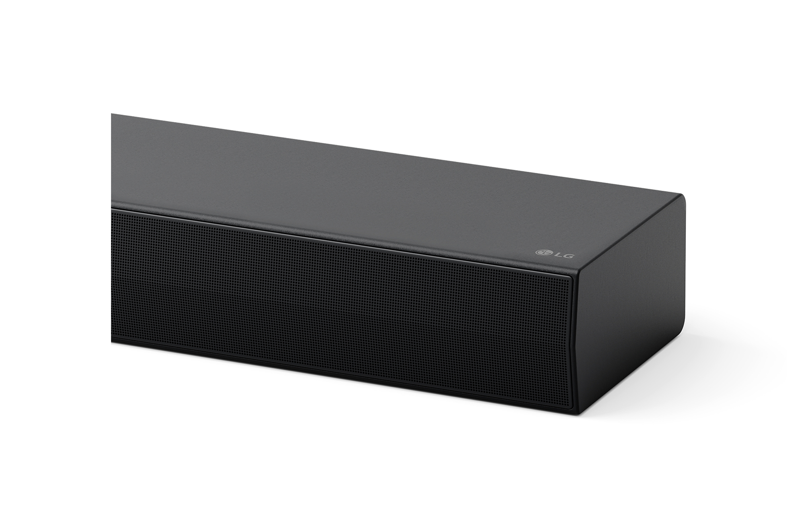 Front view of LG Soundbar US70TR's side corner