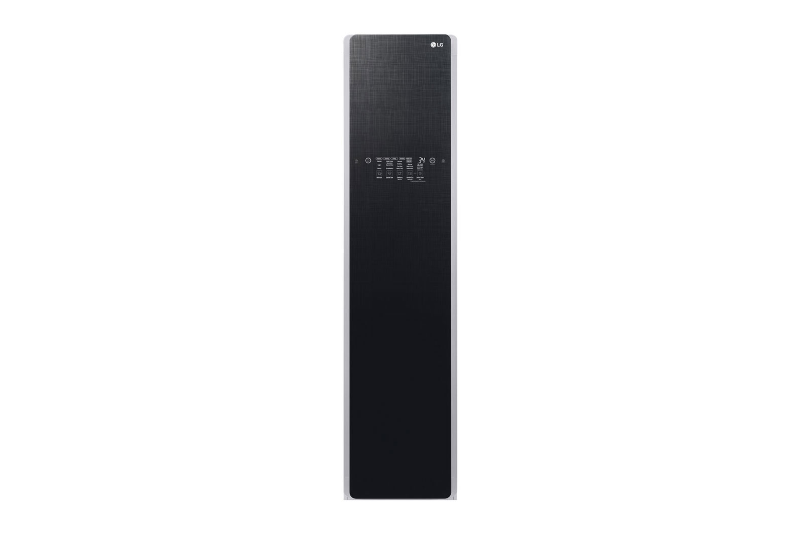 Front view of Styler - Steam Wardrobe with ThinQ™ | 3 Hangers, Black S3BF