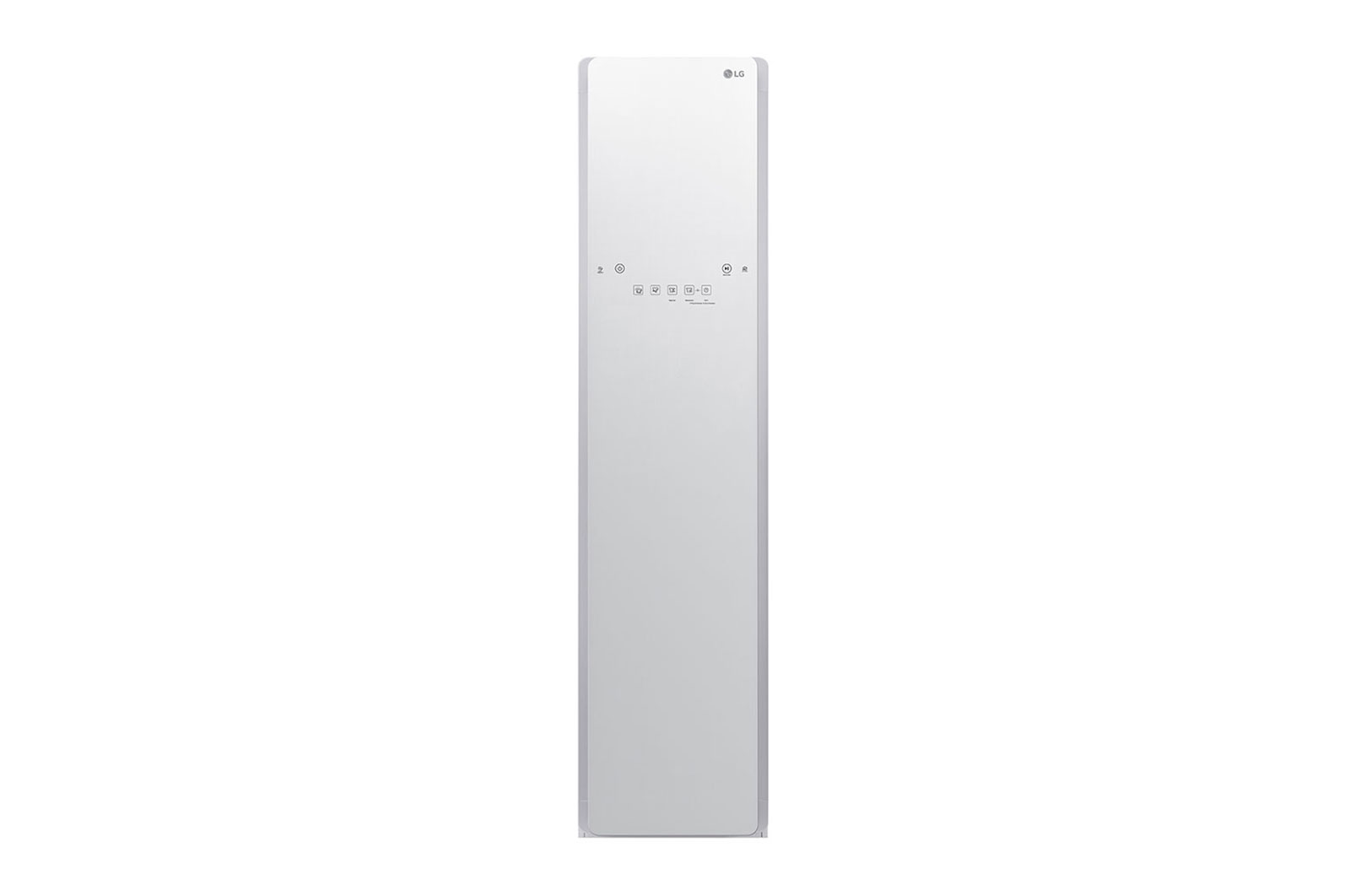 Front view of Styler Steam Wardrobe with ThinQ™ | 3 Hangers, White S3WF