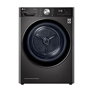 Front view of 9kg DUAL Inverter HeatPump Dryer Black Steel A+++ FDV1109B