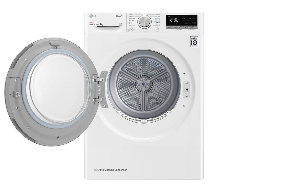 LG 9kg DUAL Inverter Heat Pump™ Dryer, White, FDV709W
