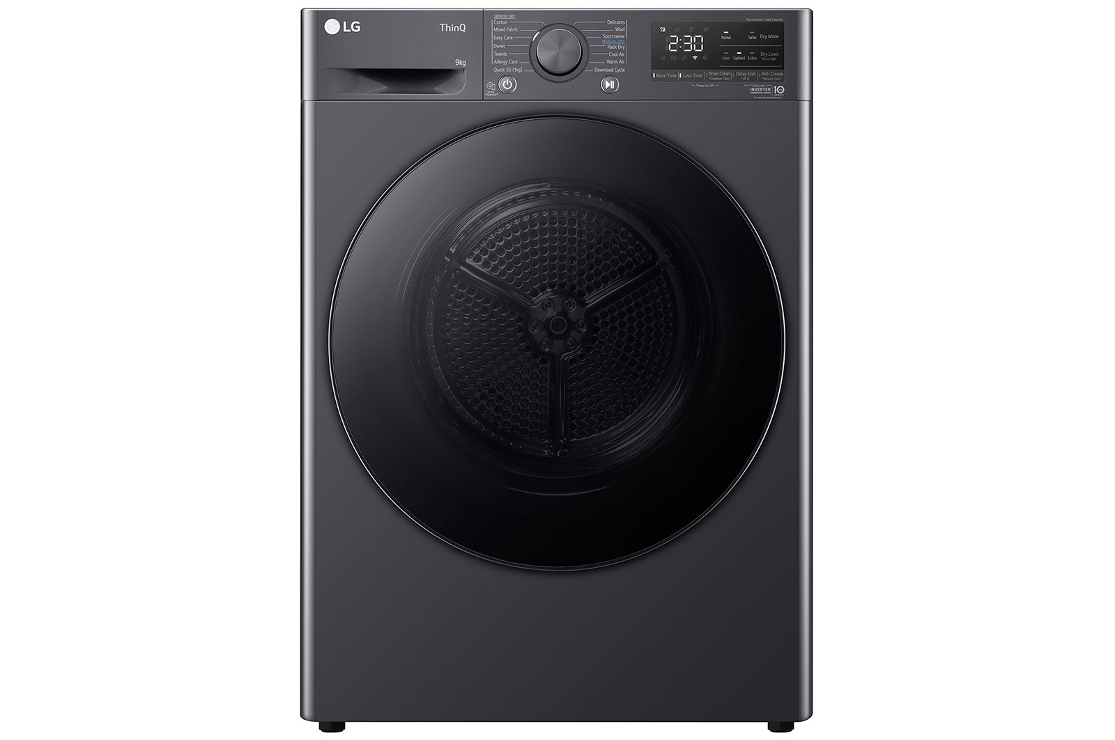 Front view of 9kg Dual Inverter Heat Pump™ Dryer, Slate Grey FDV709GN