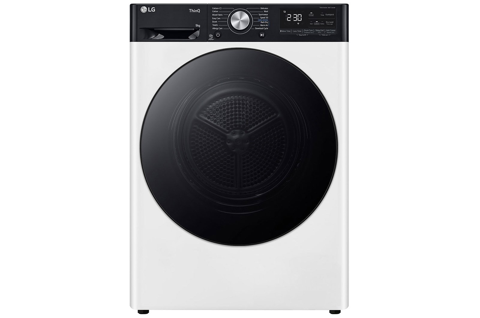 Front view of 9kg DUAL Inverter Heat Pump™ Tumble Dryer, White FDV909WN