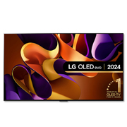 Front view of 55 inch LG OLED evo AI G4 4K Smart TV - Wall mount version OLED55G45LW