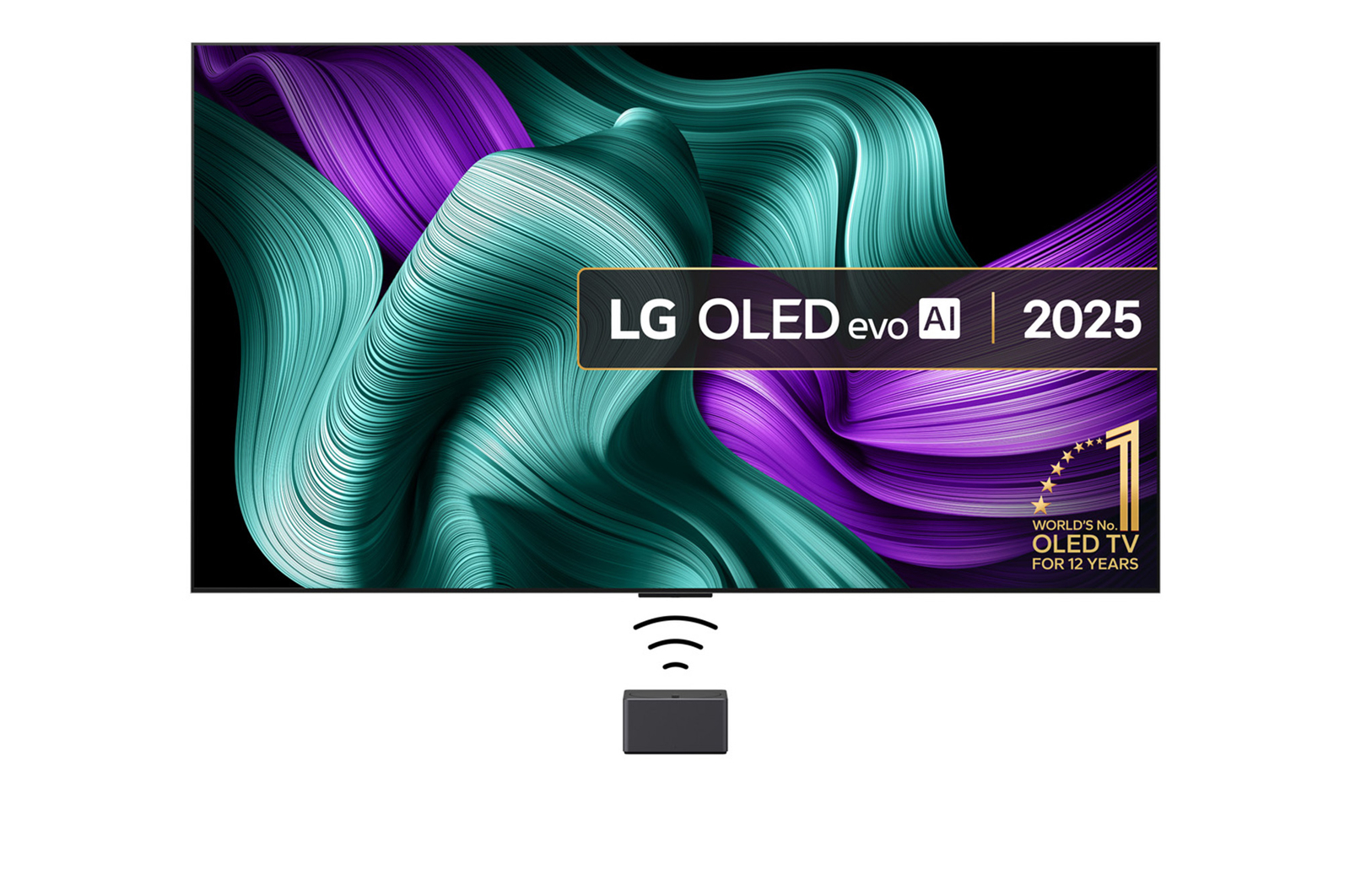 Front view of True Wireless TV 65 inch LG OLED evo AI M5 with 4K 144Hz Video & Audio Transfer OLED65M59LA