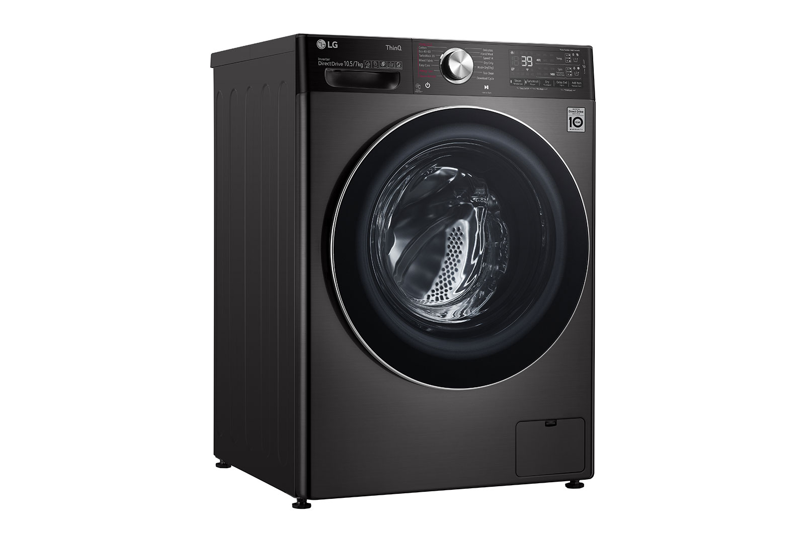 LG 10.5/7kg Washer Dryer LG Turbowash360™, Black Steel, FWV1117BTSA
