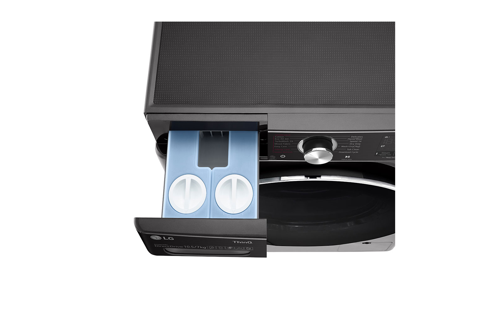 LG 10.5/7kg Washer Dryer LG Turbowash360™, Black Steel, FWV1117BTSA
