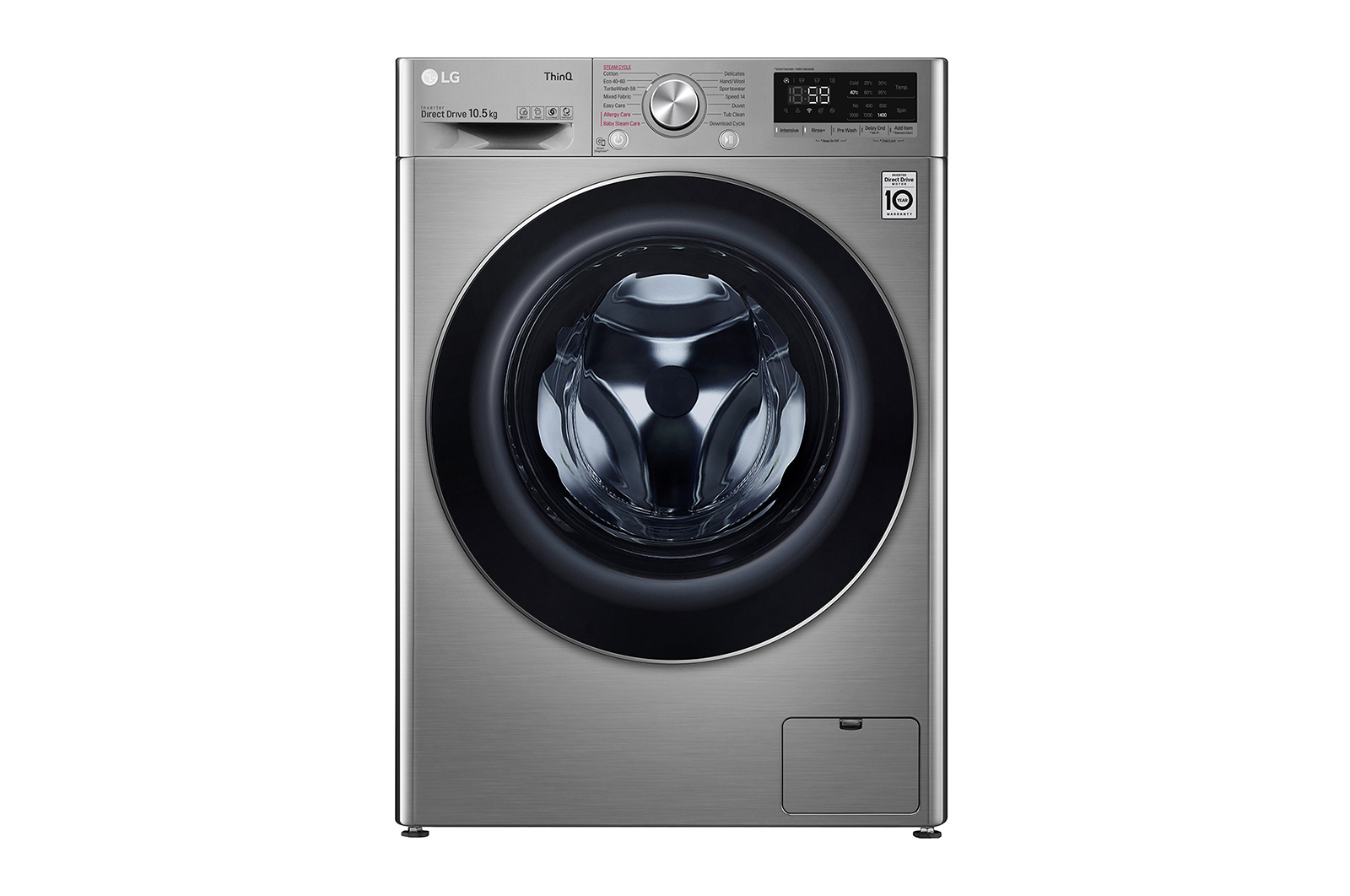 Front view of 10.5kg Washing Machine AI DD™, Graphite F4V710STSE