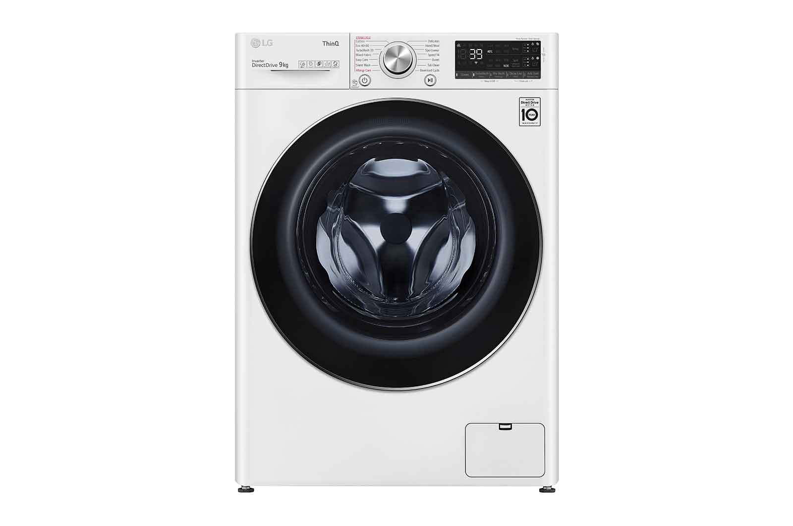 Front view of 9kg Washing Machine AI DD™, White F6V909WTSA