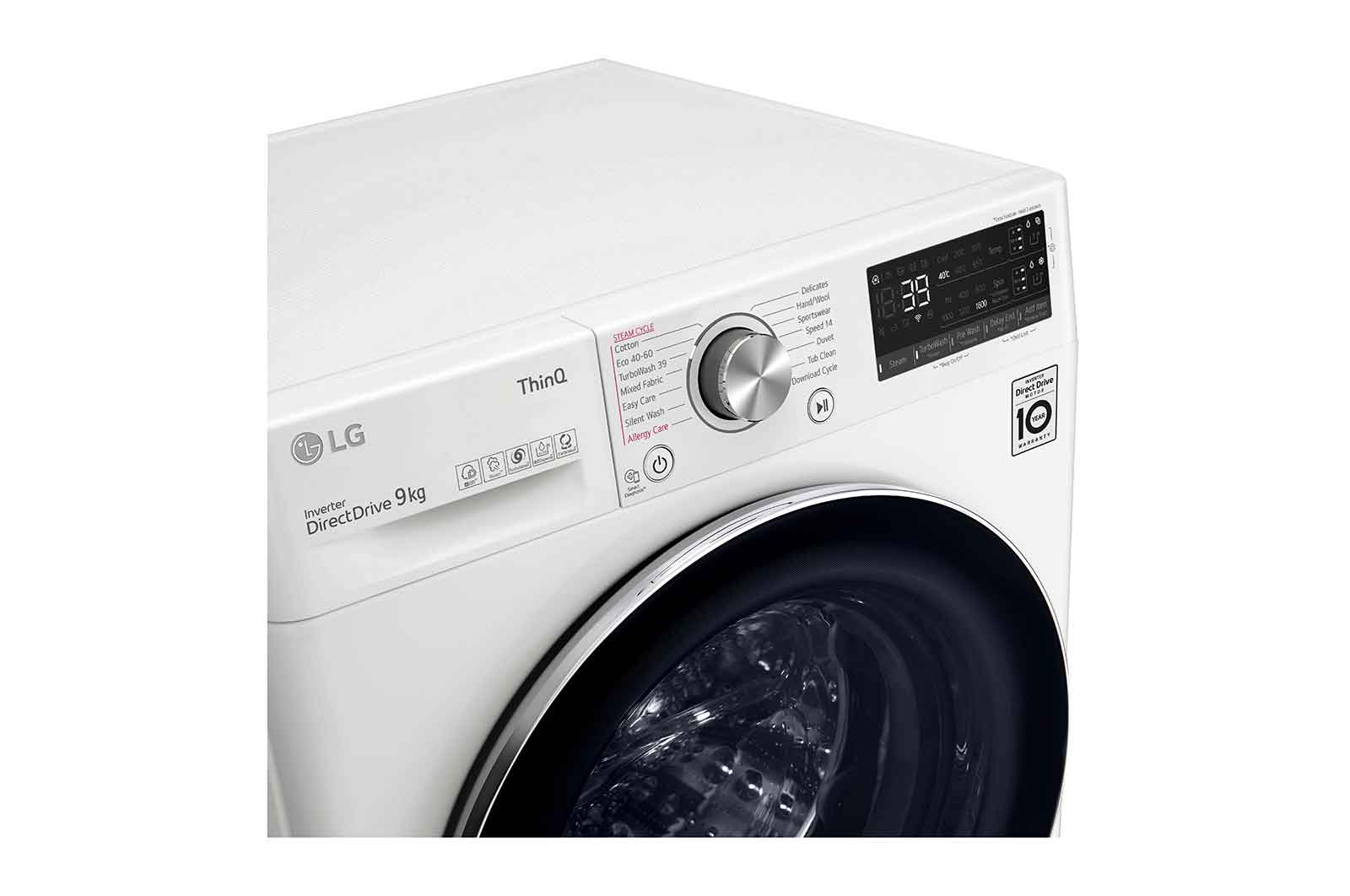 LG 9kg Washing Machine AI DD™, White, F6V909WTSA