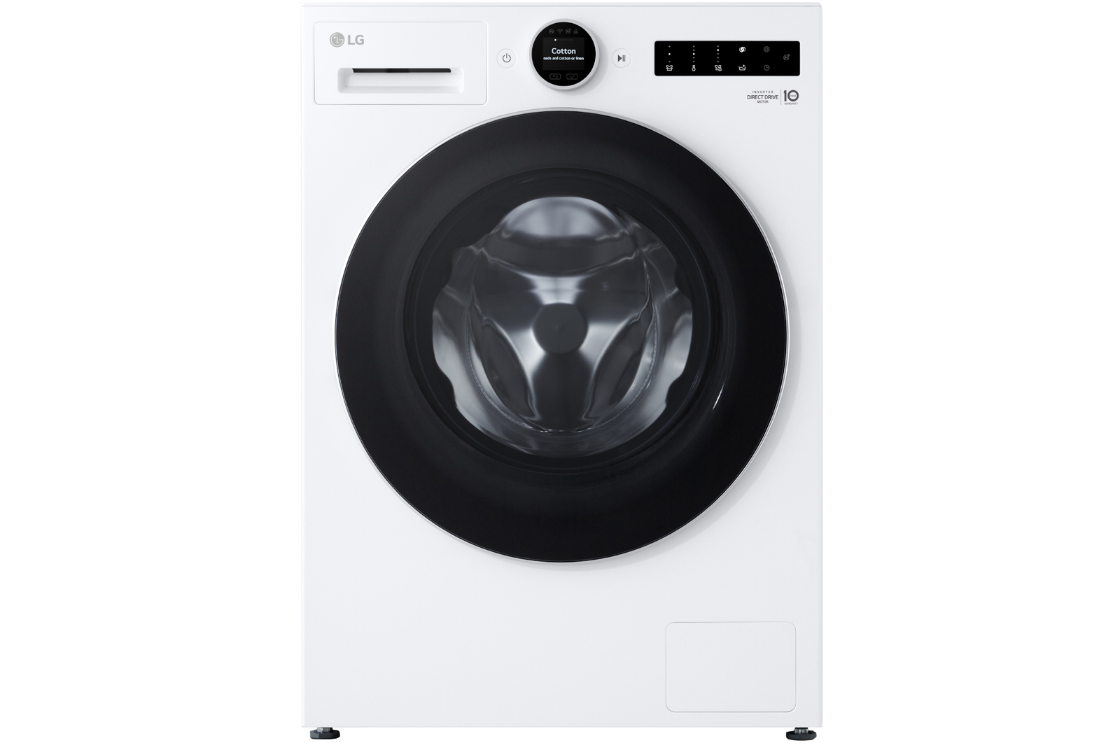 Front view of 11kg 1400 spin AI Direct Drive Washing Machine, White F4X7511TWB
