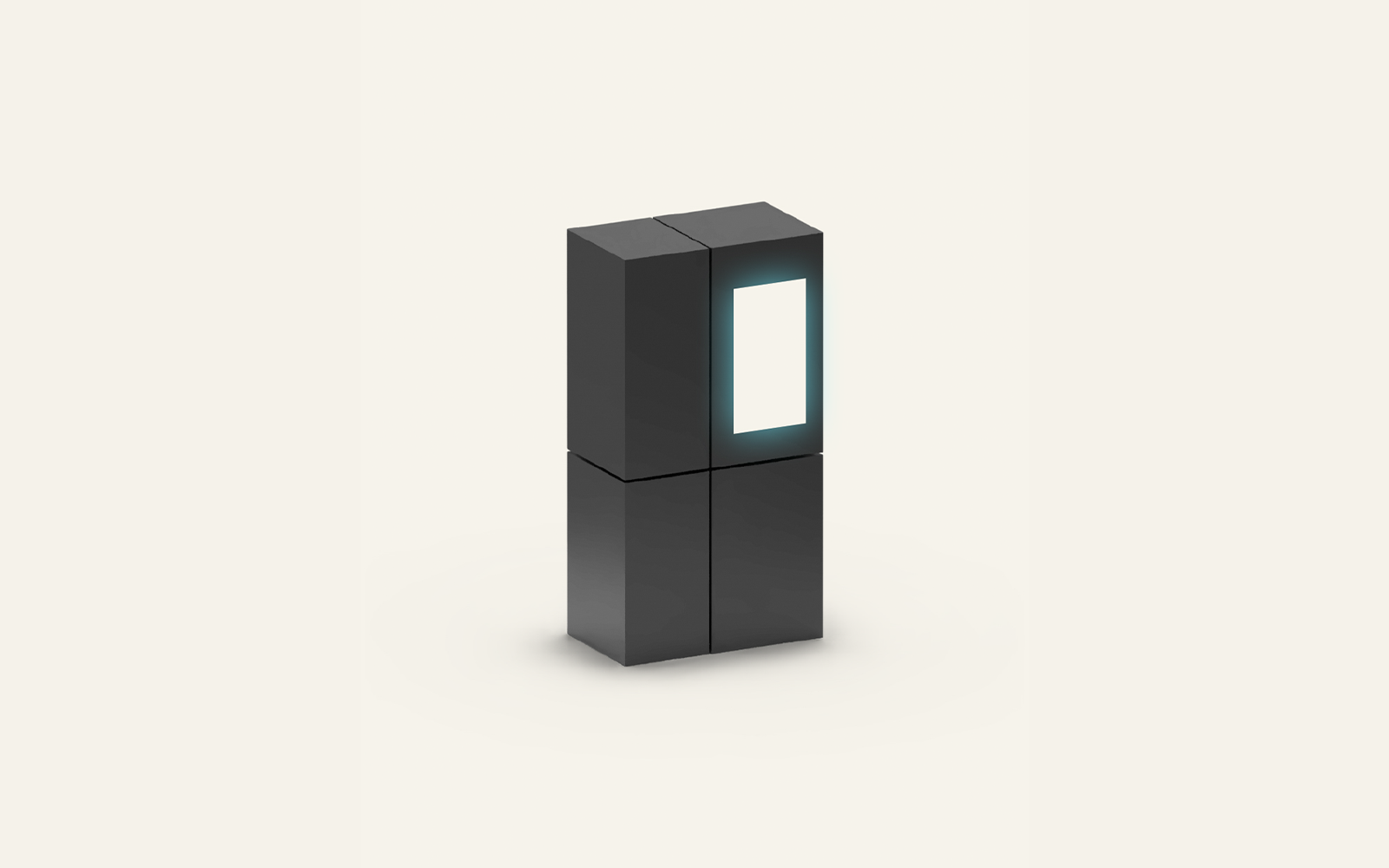 A diagram showing the size of a see-through fridge