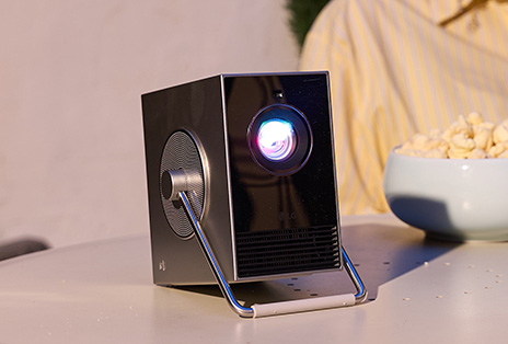 Cinebeam is placed on the table.