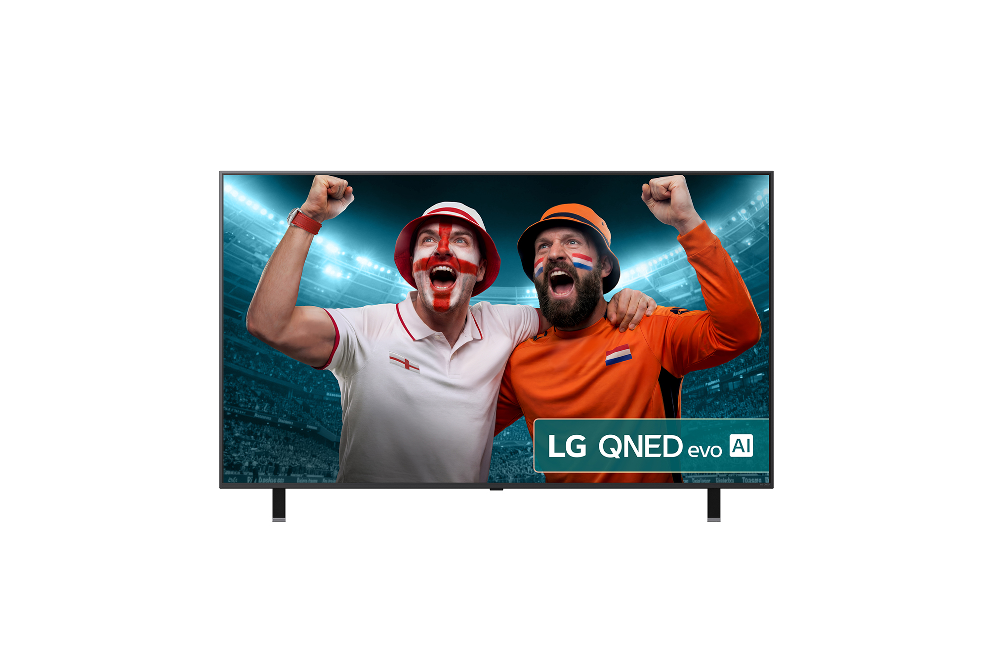 Front view of 65 inch LG QNED evo AI QNED85 MiniLED 4K Smart TV 2025 65QNED85A6C
