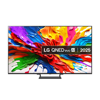 Front view of 65 Inch LG QNED evo AI QNED93 MiniLED 4K Smart TV 2025 65QNED93A6A
