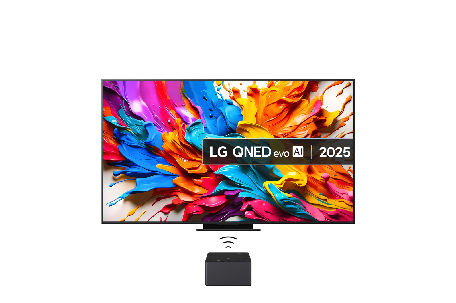 Front view of 86 Inch Class LG QNED evo AI QNED9MA Mini LED 4K Smart TV 2025 with True Wireless Video & Audio Transfer 86QNED9MA6B