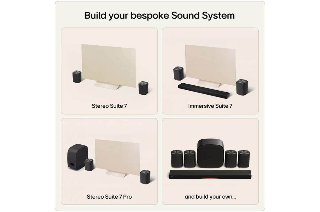 Feature card Build your bespoke sound system - this could be a setup for Stereo Suite 7 or Stereo Suite 7 pro or your own design