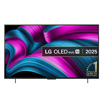 Front view of 42 inch LG OLED evo AI C5E 4K Smart TV 2025 OLED42C5ELB