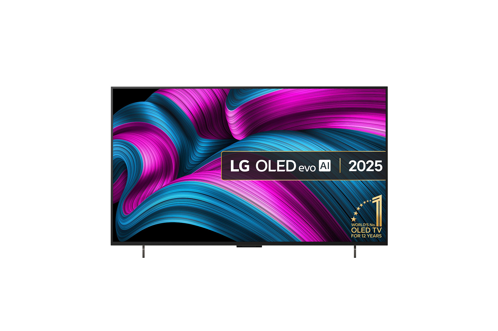 Front view of 42 inch LG OLED evo AI C5E 4K Smart TV 2025 OLED42C5ELB