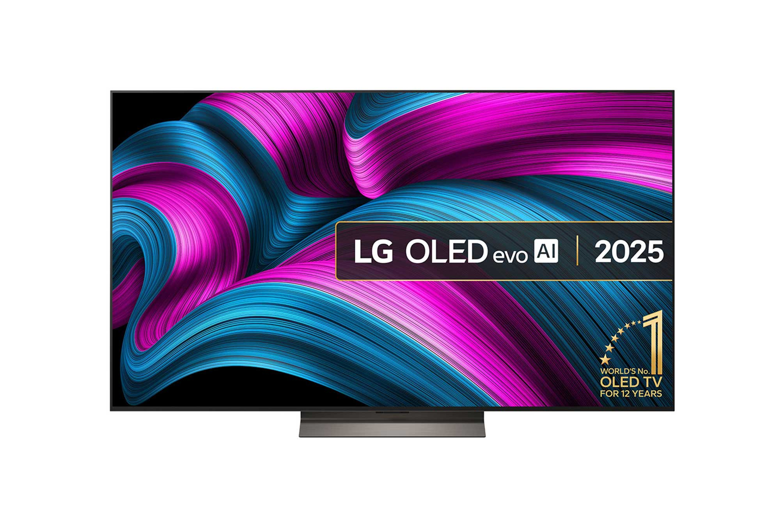 Front view of 65 inch LG OLED evo AI C5E 4K Smart TV 2025 OLED65C5ELB