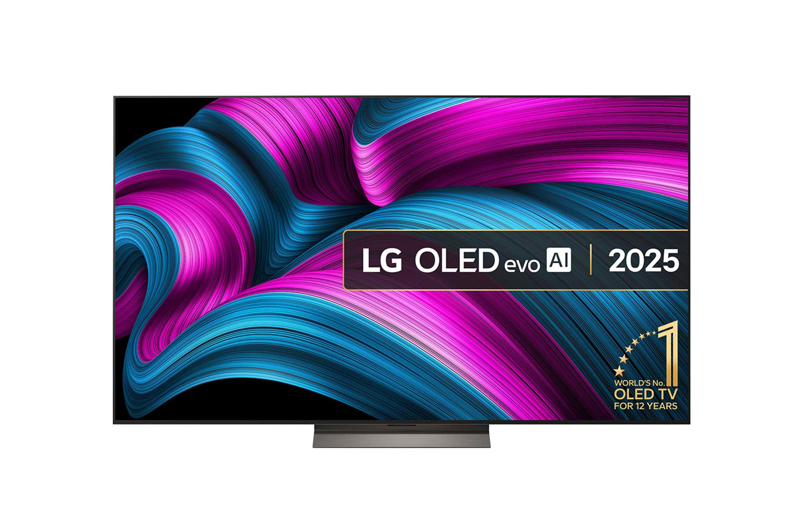 Front view of 77 inch LG OLED evo AI C5E 4K Smart TV 2025 OLED77C5ELB