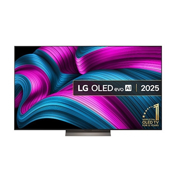 Front view of 77 inch LG OLED evo AI C5E 4K Smart TV 2025 OLED77C5ELB