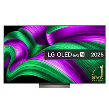 Front view of 77 inch LG OLED evo AI C5 4K Smart TV 2025 OLED77C56LB