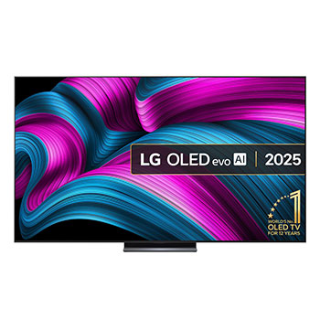 Front view of 83 inch LG OLED evo AI C5E 4K Smart TV 2025 OLED83C5ELA