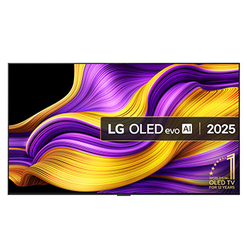 Front view of 65 inch LG OLED evo AI G5 4K Smart TV 2025 - Wall mount version OLED65G54LW