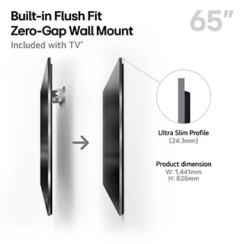 Left-facing side view of LG OLED evo AI G5 4K Smart TV.