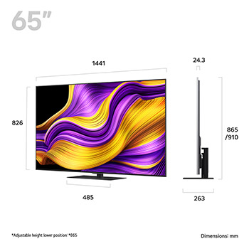 Left-facing side view of LG OLED evo AI G5 4K Smart TV.