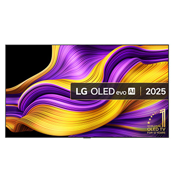 Front view of 83 inch LG OLED evo AI G5 4K Smart TV 2025 - Wall mount version OLED83G54LW