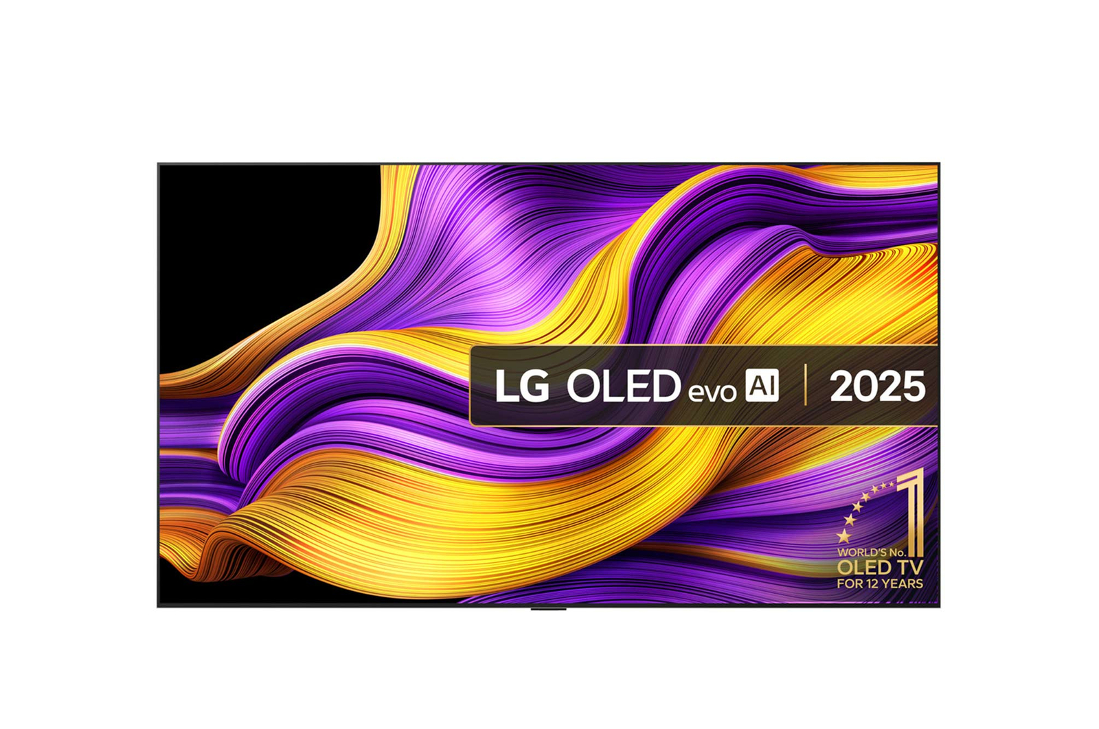 Front view of 97 inch LG OLED evo AI G5 4K Smart TV 2025 - Wall mount version OLED97G54LW