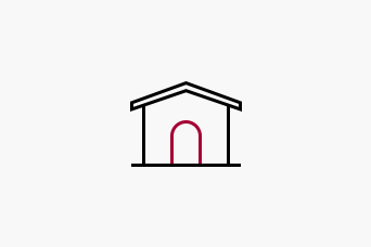 There is a house icon.	
