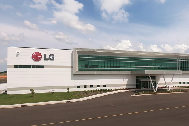 Modern exterior of the LG Electronics factory in Tennessee