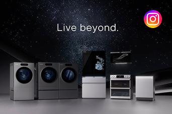 LG Electronics' Signature products are displayed, with the Milky Way galaxy spread out in the background.