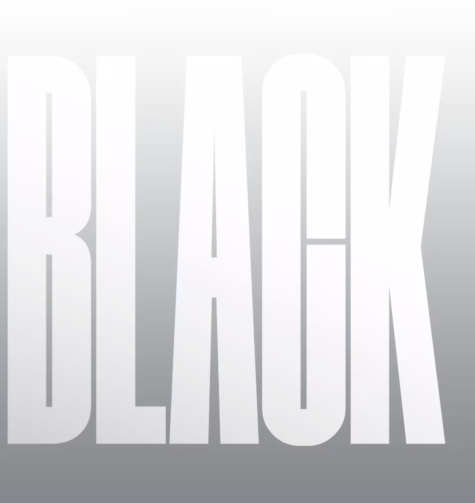  The words 'Super Black' appear in a bold font, and then a rugged iceberg with intricate grooves appears from below